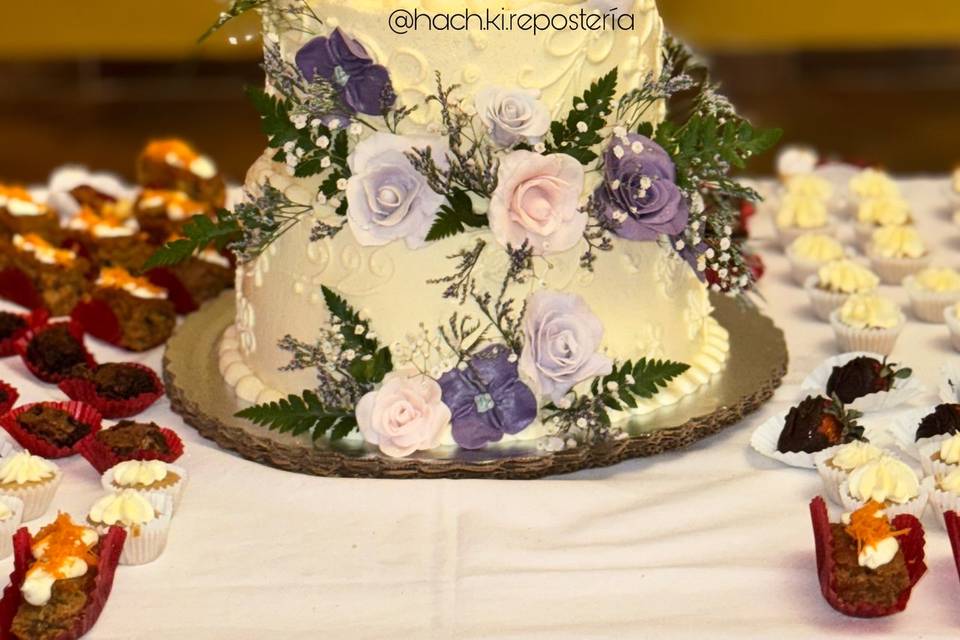 Boda flores de fondant