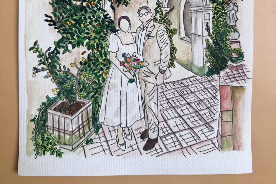 Retrato personalizado de novio