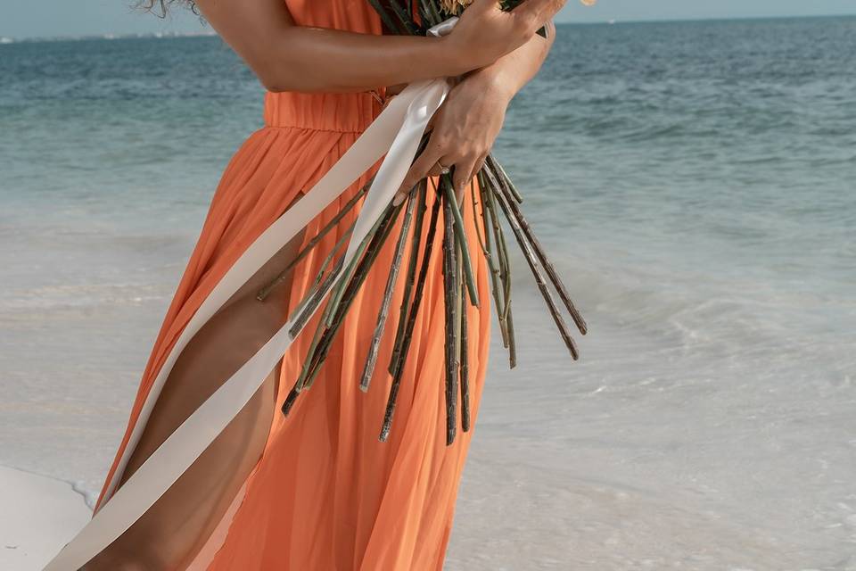 Arreglos florales color naranja