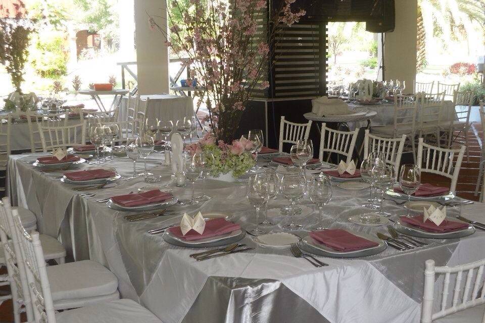 Boda en plata y palo de rosa