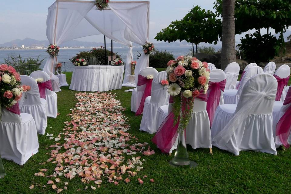 Ceremonia gazebo fucsia