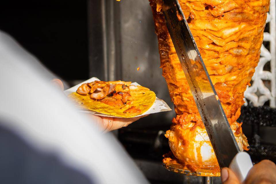 Trompo de carne para tacos