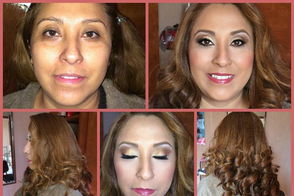 Maquillaje y peinado xv años