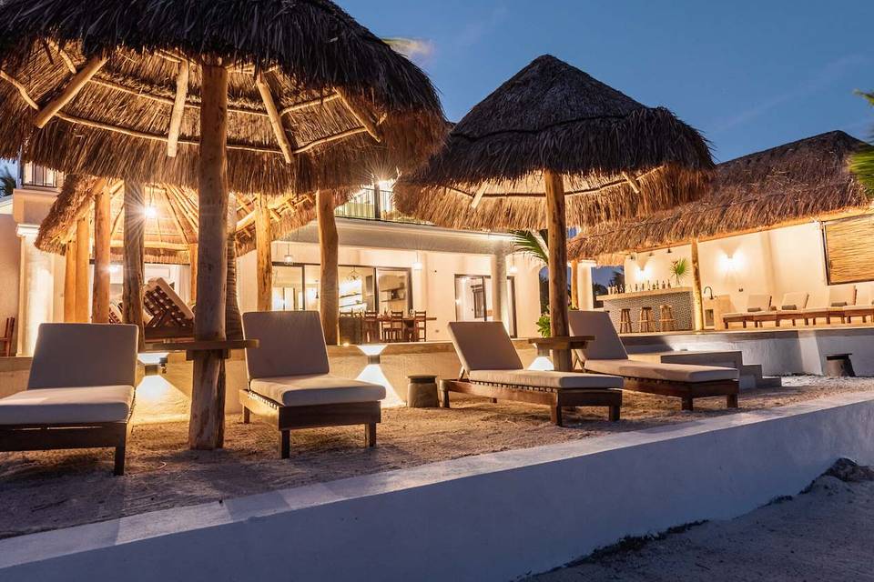 Beachfront pool terrace