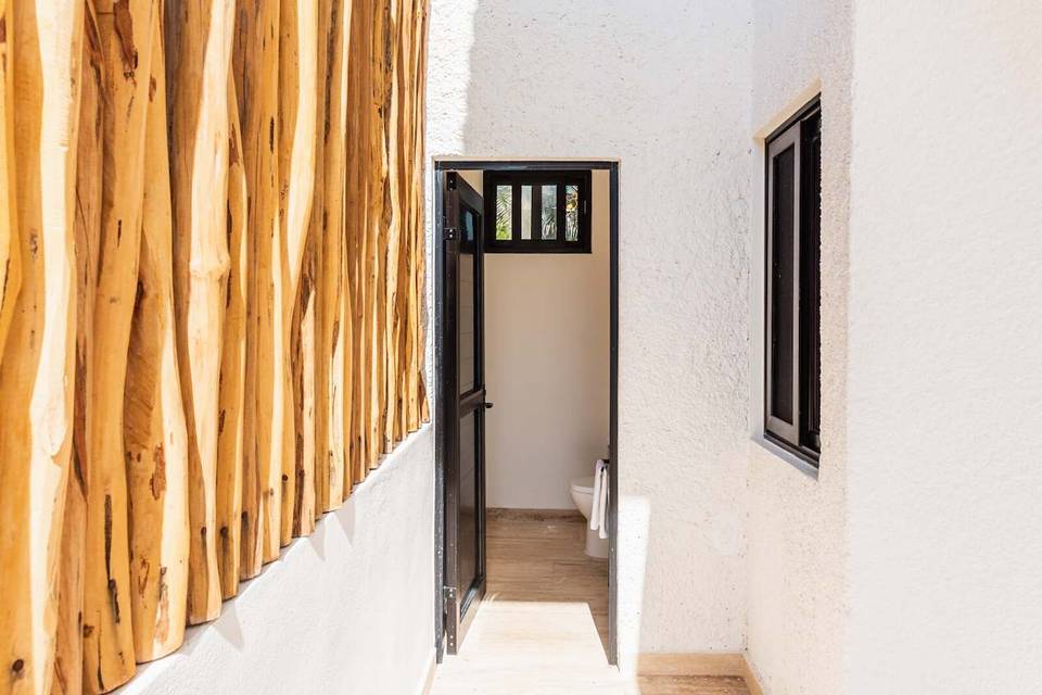 Wood-slat interior detail