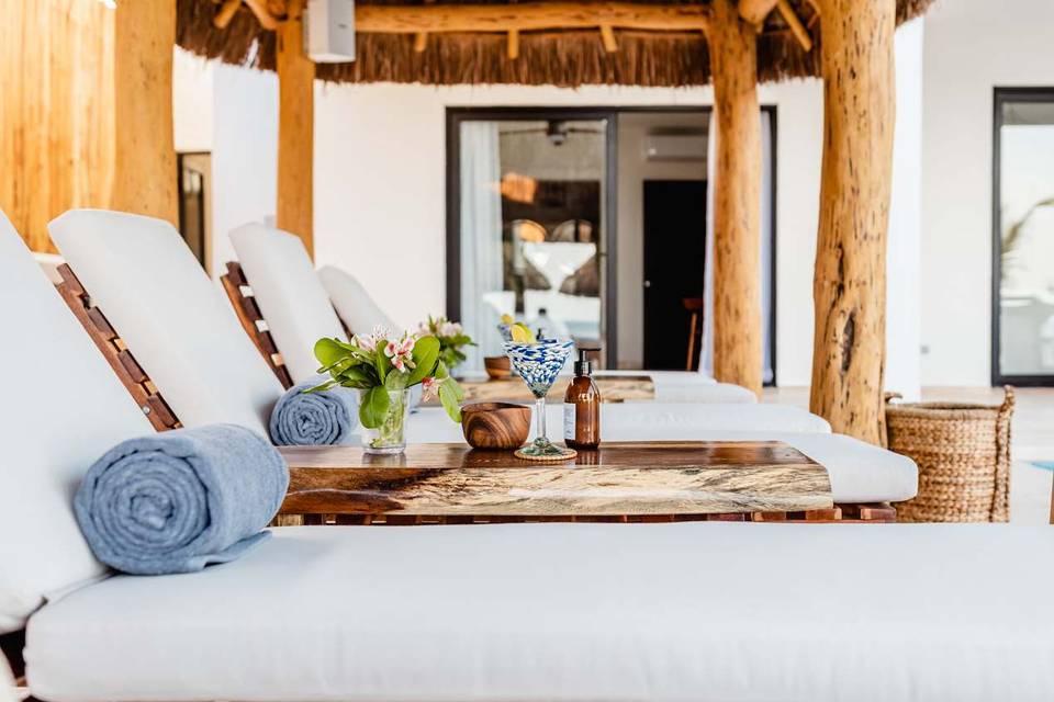 Wellness retreat spa setup