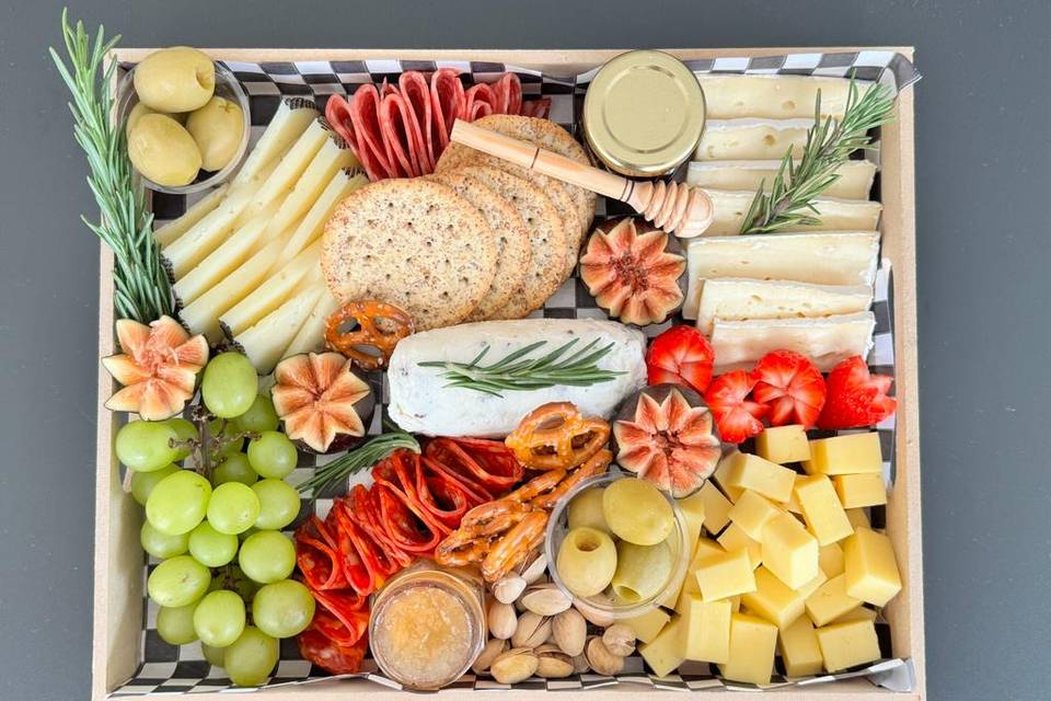 Tabla de fruta y quesos