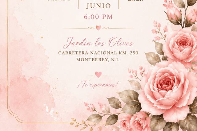 Invitación digital romántica