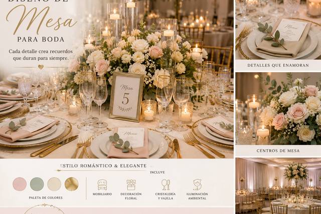 Diseño de mesa para boda
