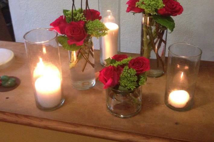 Floral con velas