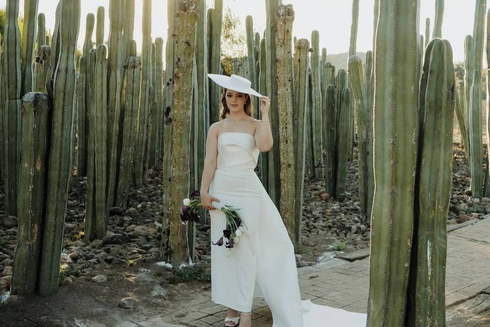 Novia entre viñedos