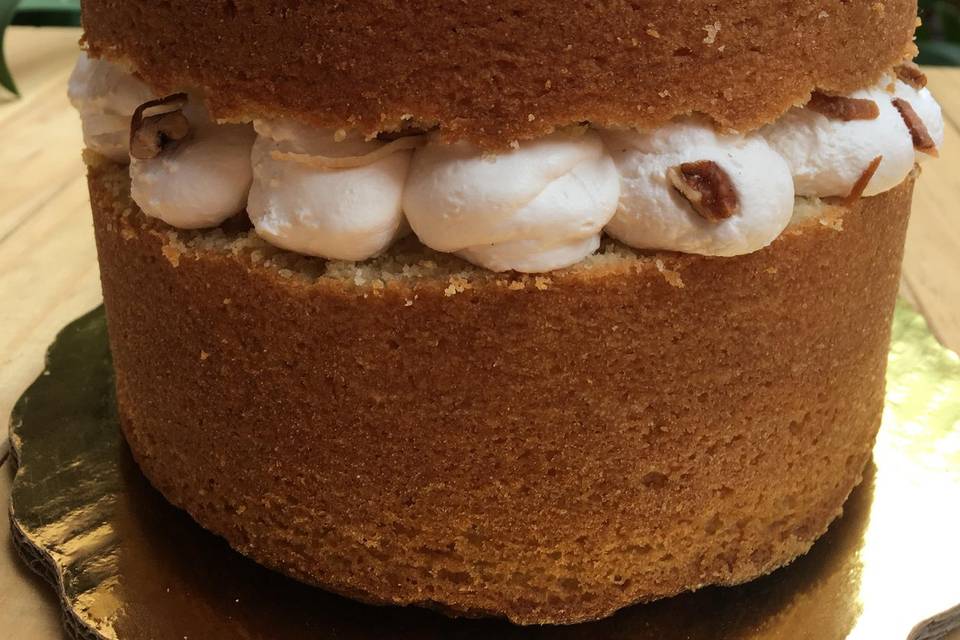 Naked cake de coco y nuez