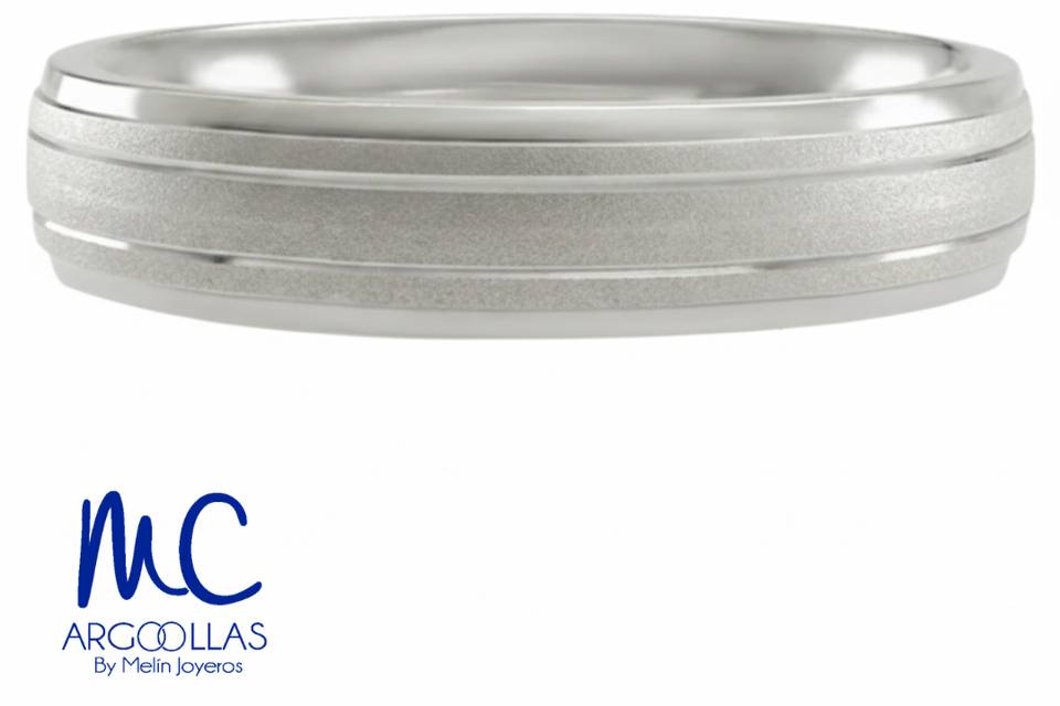 Argolla oro blanco 10k y 14k