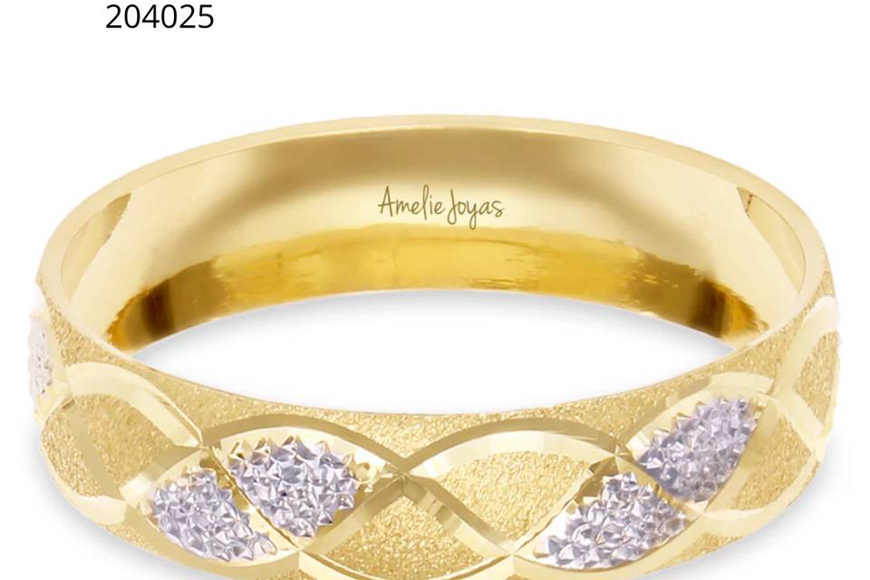 Argolla oro combinado oro