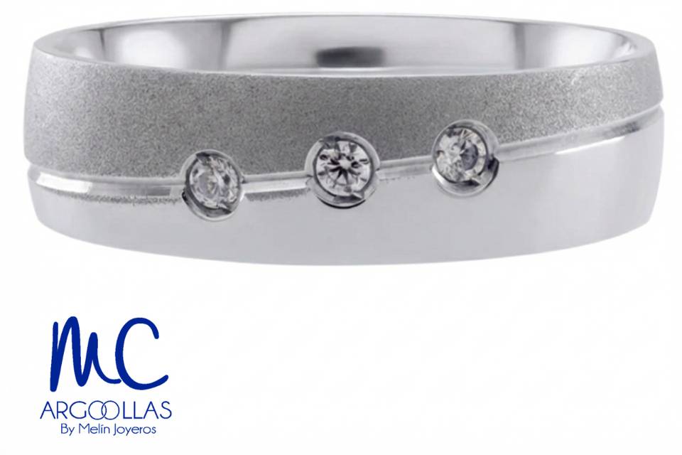 Argolla oro blanco 10k y 14k