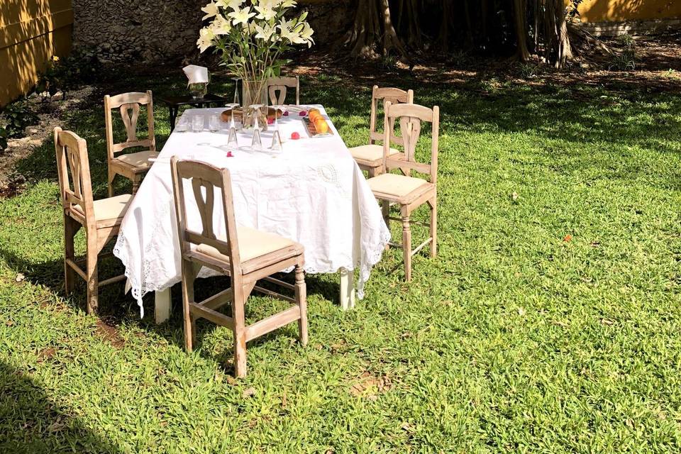 Comida en el jardín