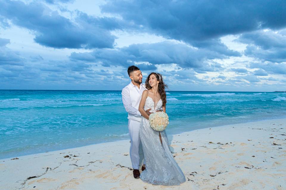 Pareja en la playa