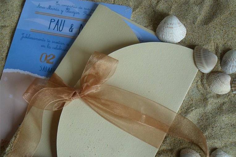 Ivitación para boda en la playa