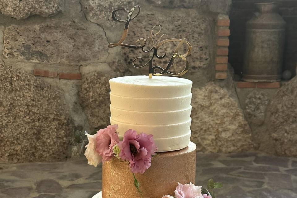 Pastel de boda matizado