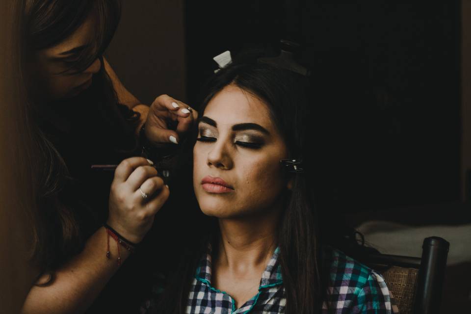 Getting ready bride