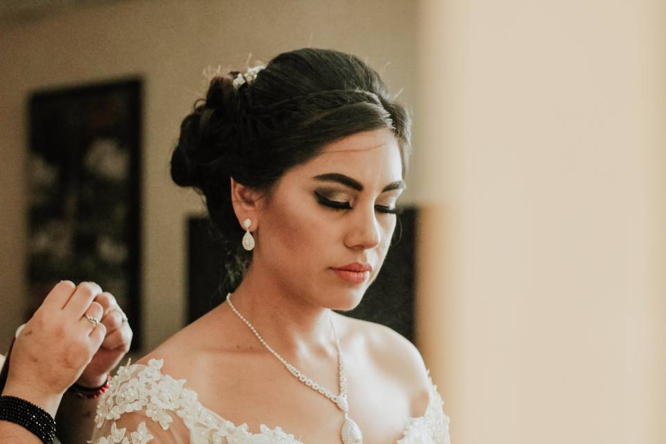 Getting ready bride