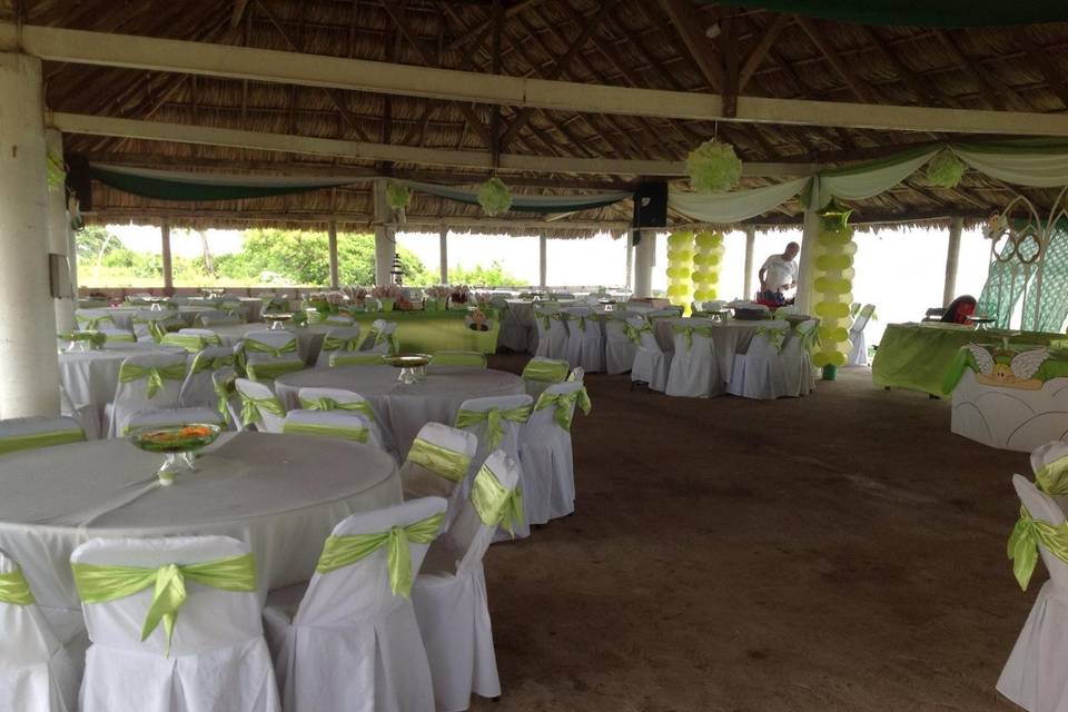 Evento en tonos verde limón