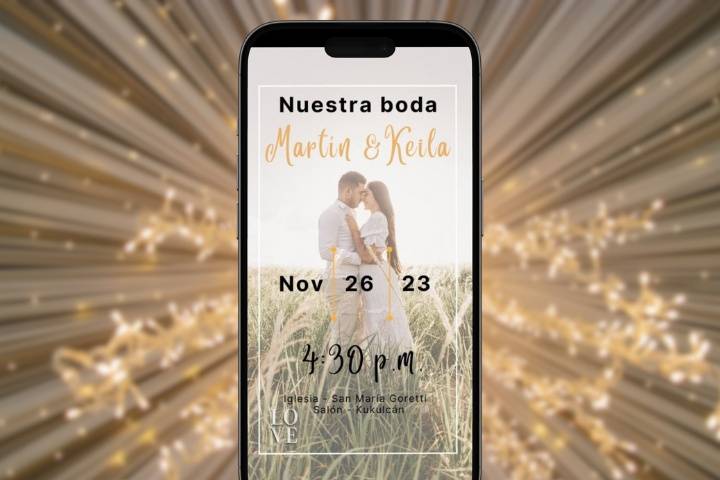 Invitación digital de matrimonio