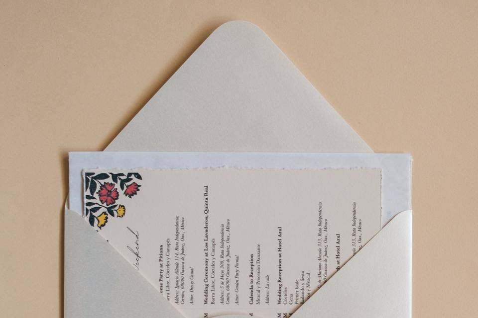 Invitacion con sobre