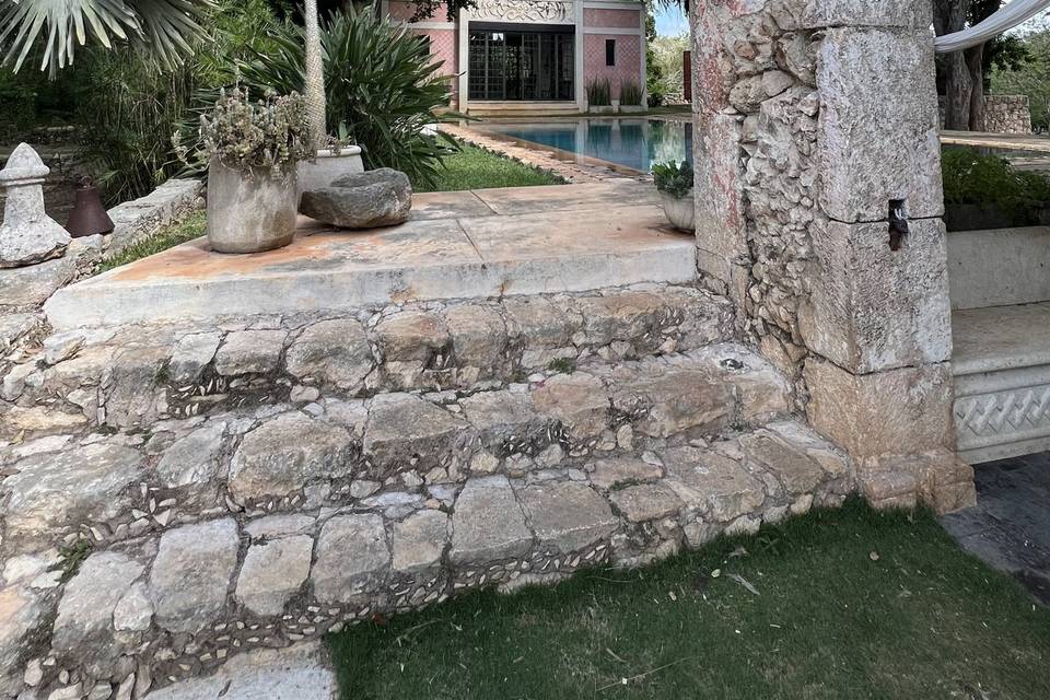 Alberca y pool house