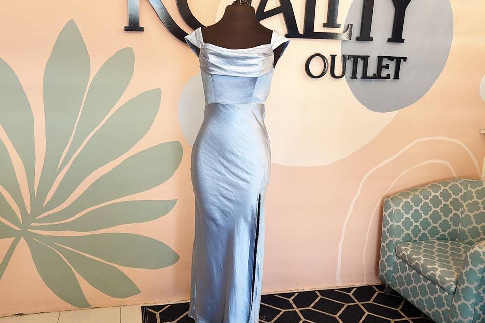 Vestido Celeste Seda S