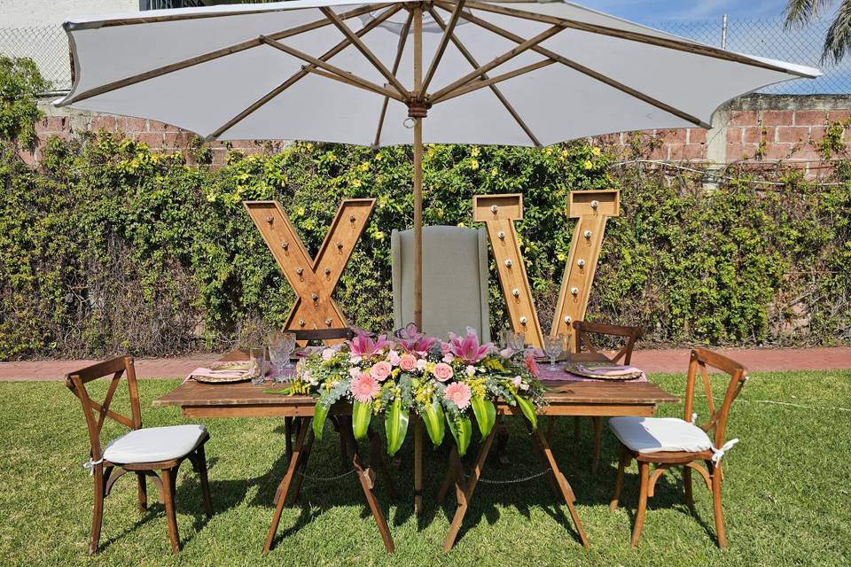 Mesa quinceañera