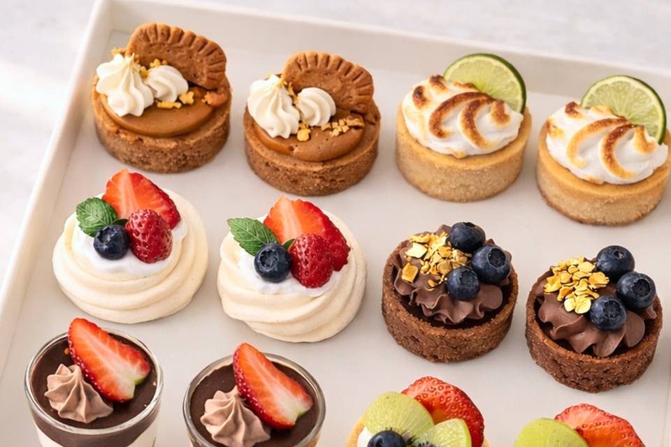 Mini postres al centro