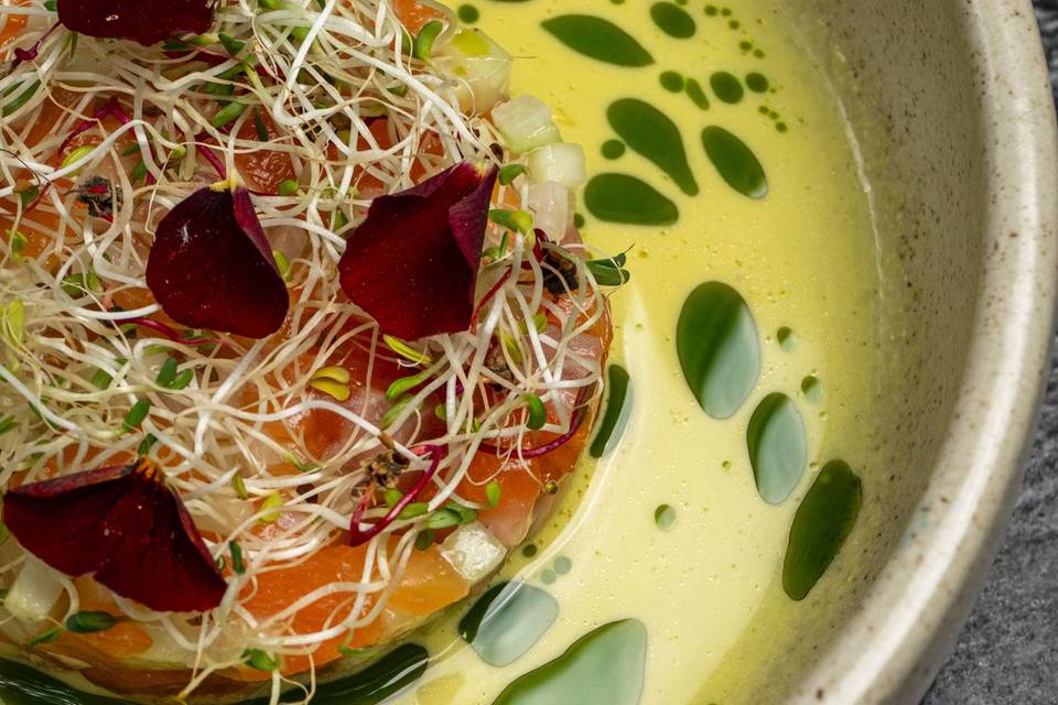 Platillo ceviche de trucha