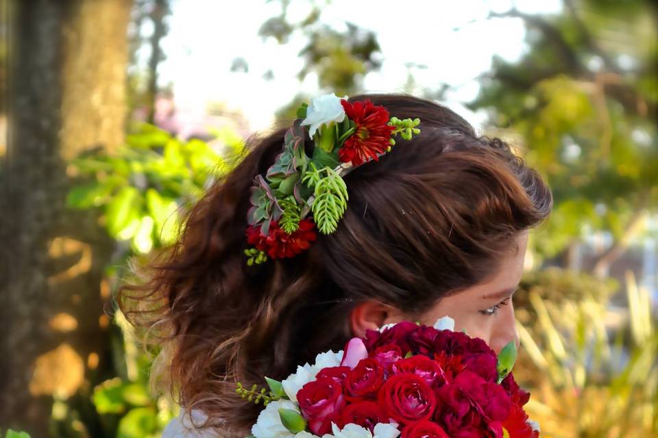 Tocados con flores naturales