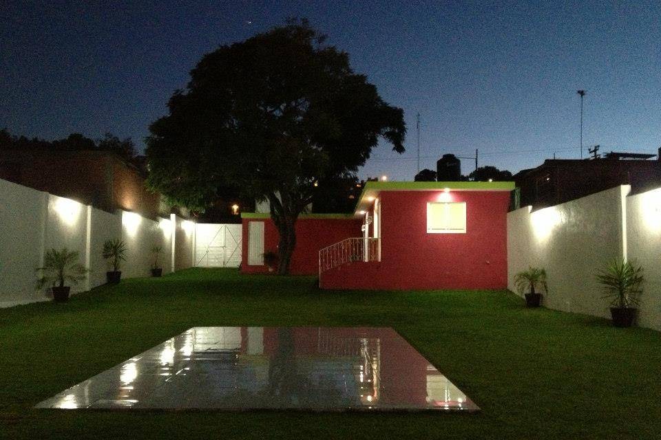 Jardín atardecer