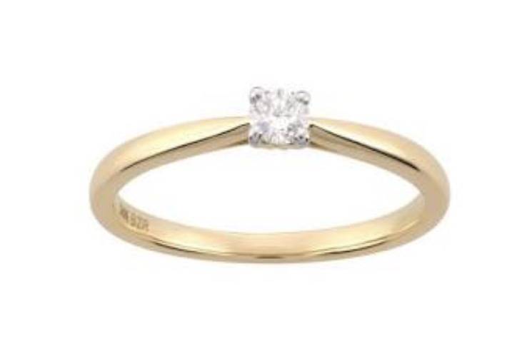 Anillo 14k con diamante