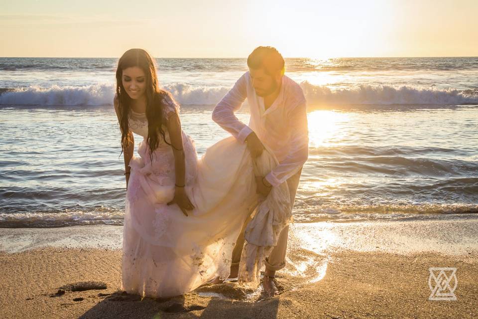 Vestido en la playa