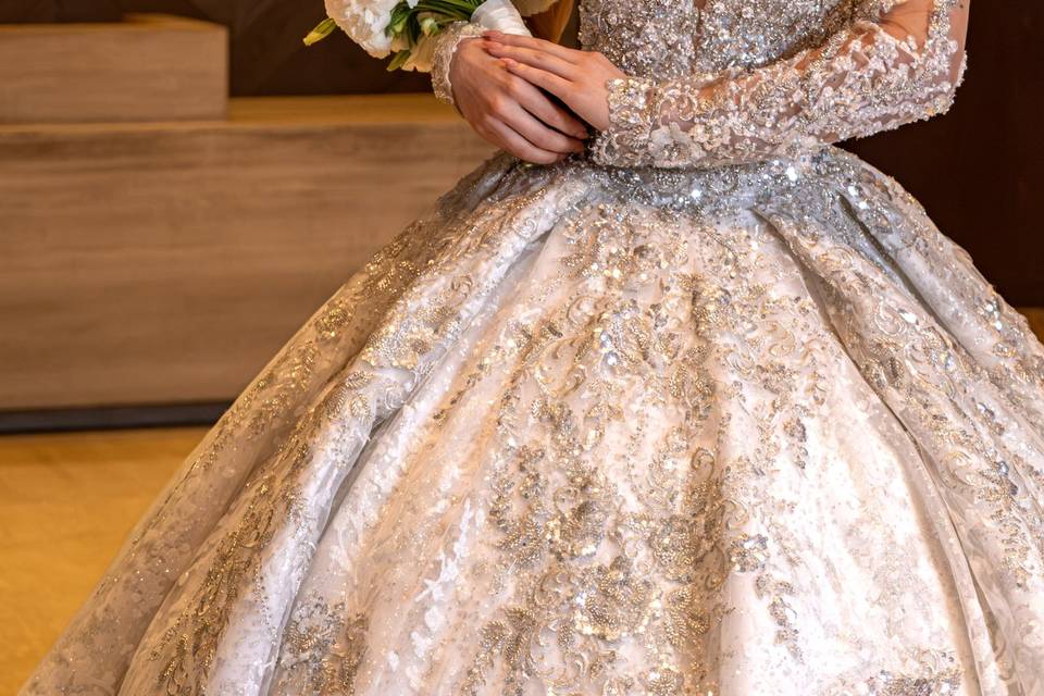 Novia en pasillo