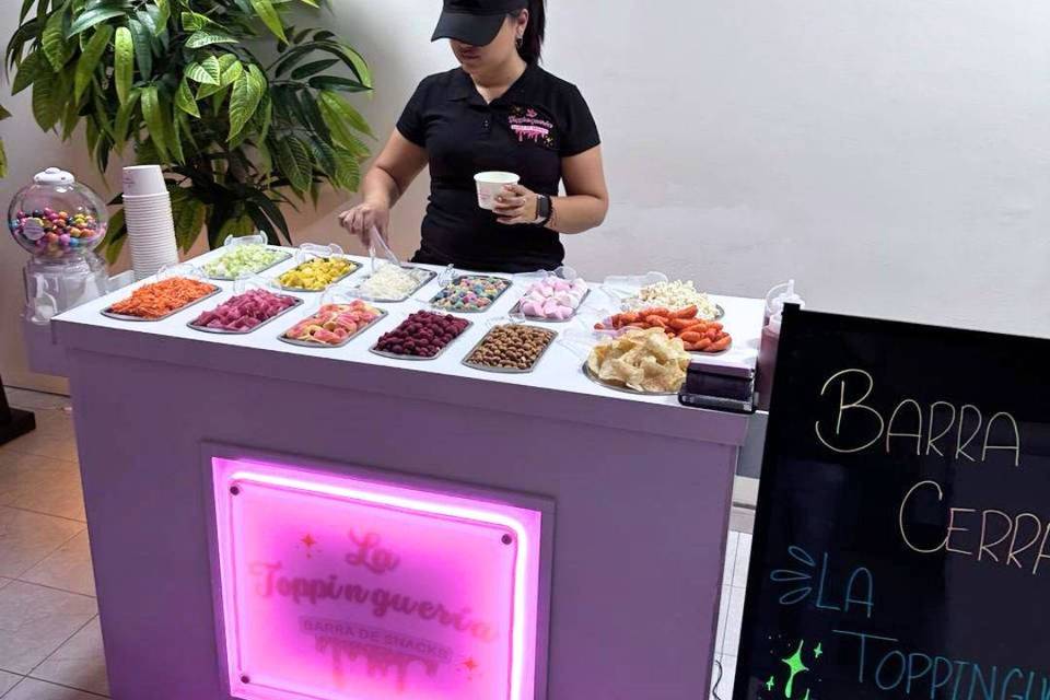 Barra de snacks con toppings