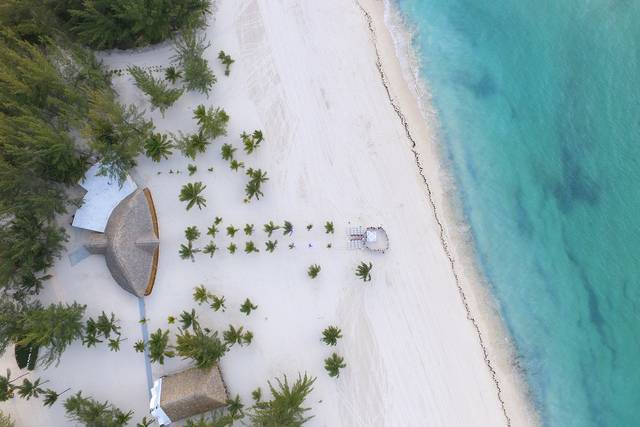 Imagen aérea de boda