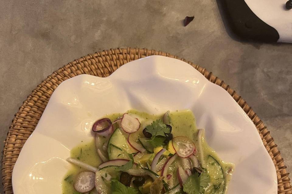 Entrada ceviche de camarón