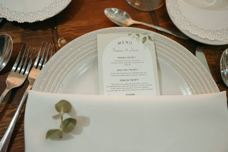 Menu boda