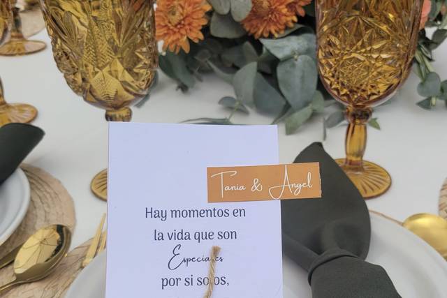 Tarjeta de menú de evento