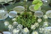 Decoración con velas en forma de rosa