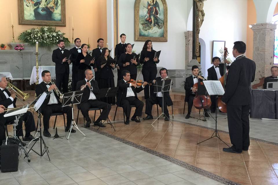8 voces, 9 músicos y Director