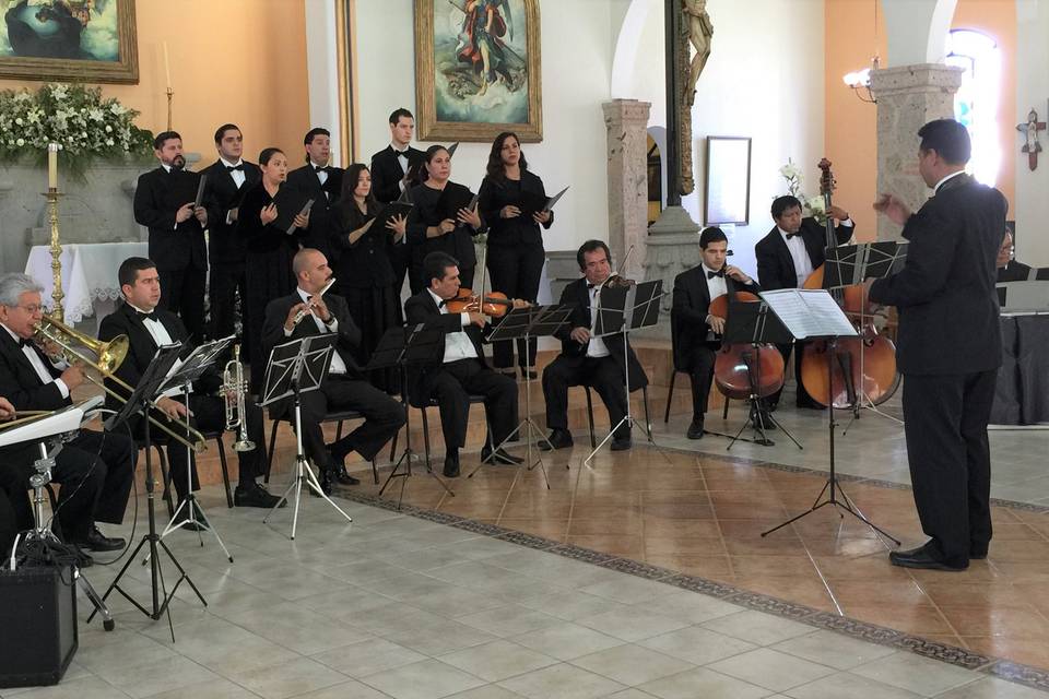 8 voces, 9 músicos y Director