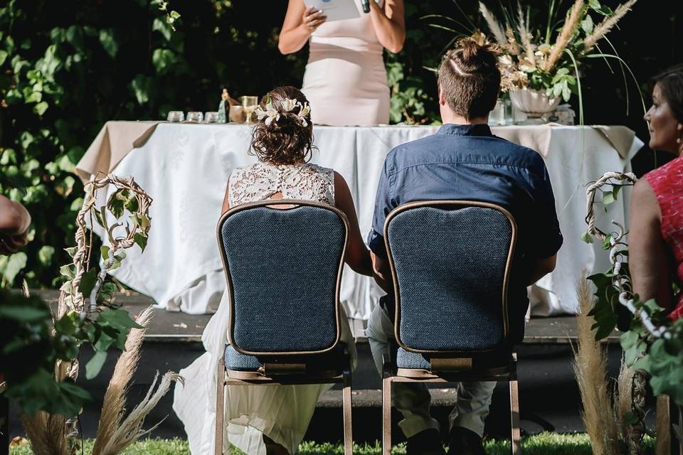 Novios en ceremonia