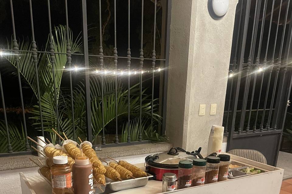 Barra de esquites y espiropapa