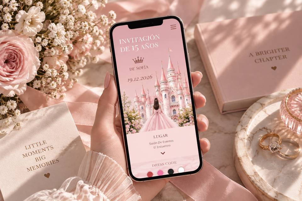 Invitación digital para Quince