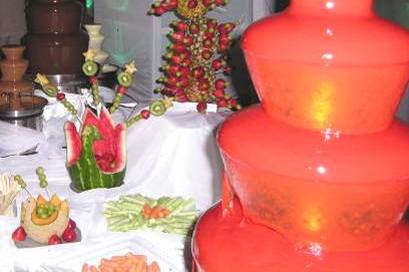 Fuente de chocolate y chamoy